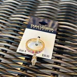 Tara Vanessa Collection Pink Flip Flop Charm Ring | Sz. 6